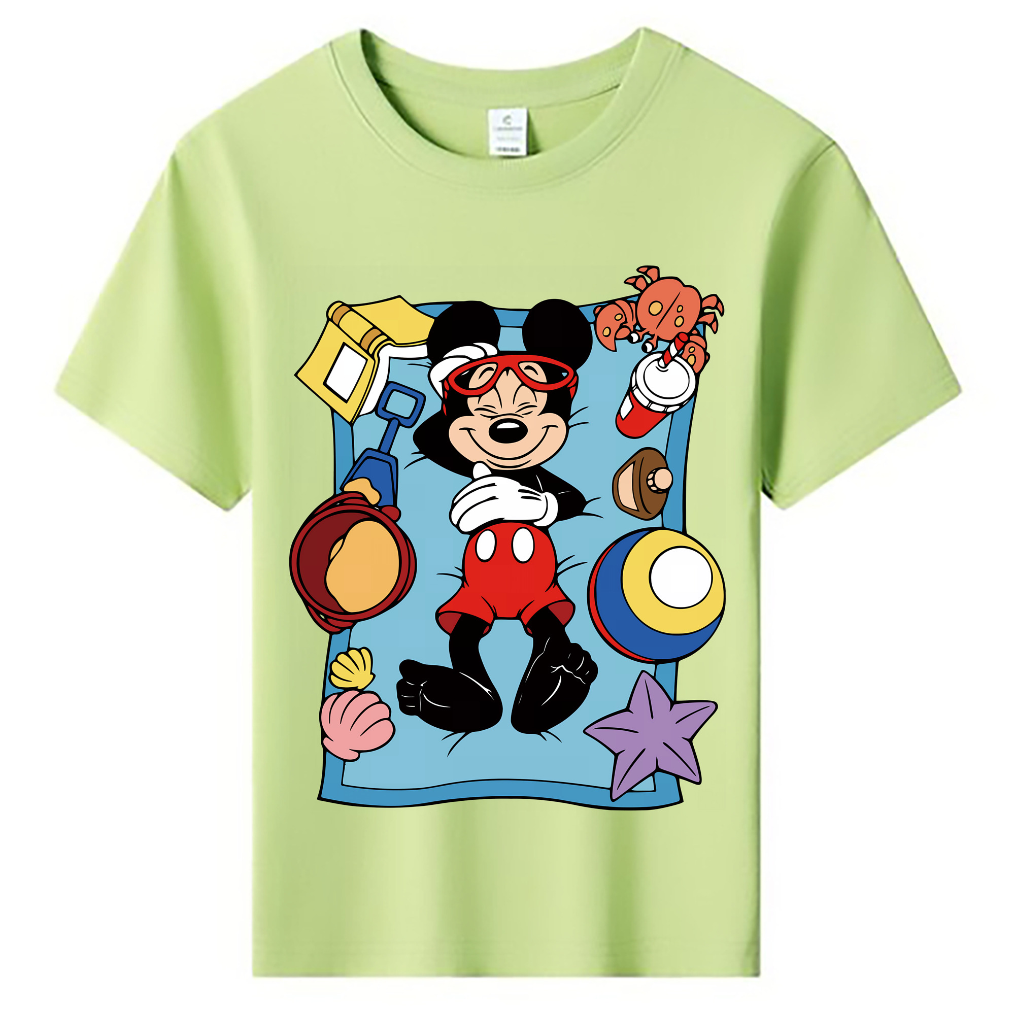 （画像用） ミッキーマウス Mickey Mouse 綿100％キッズTシャツ（フロントプリント）
